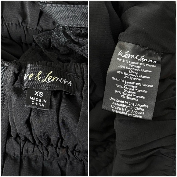 NEW LOVE & LEMONS Organza Puff Long Sleeve Ruffle Sweetheart Neck Crop Top XS - Picture 15 of 16